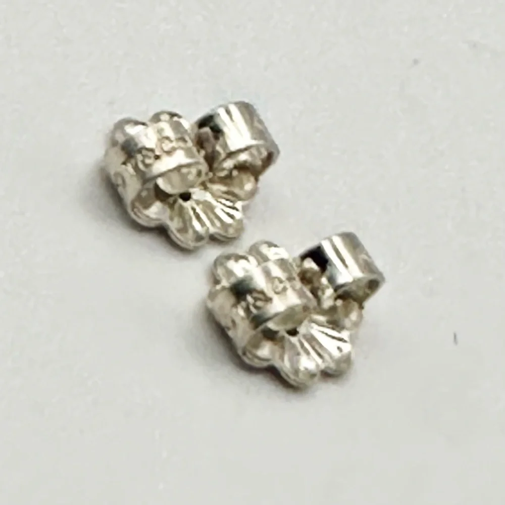 Tiffany & Co Sterling Silver & 14kt Twisted Shell  Stud Earrings - Picture 5 of 6